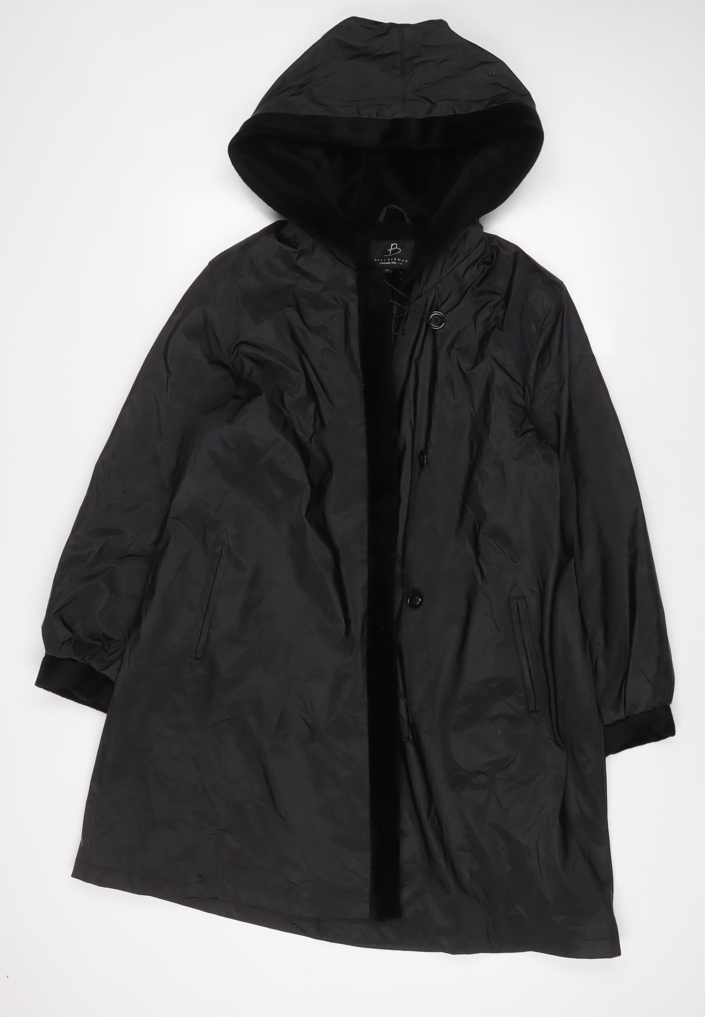 Paul Berman Womens Black Jacket Coat Size 10 Button