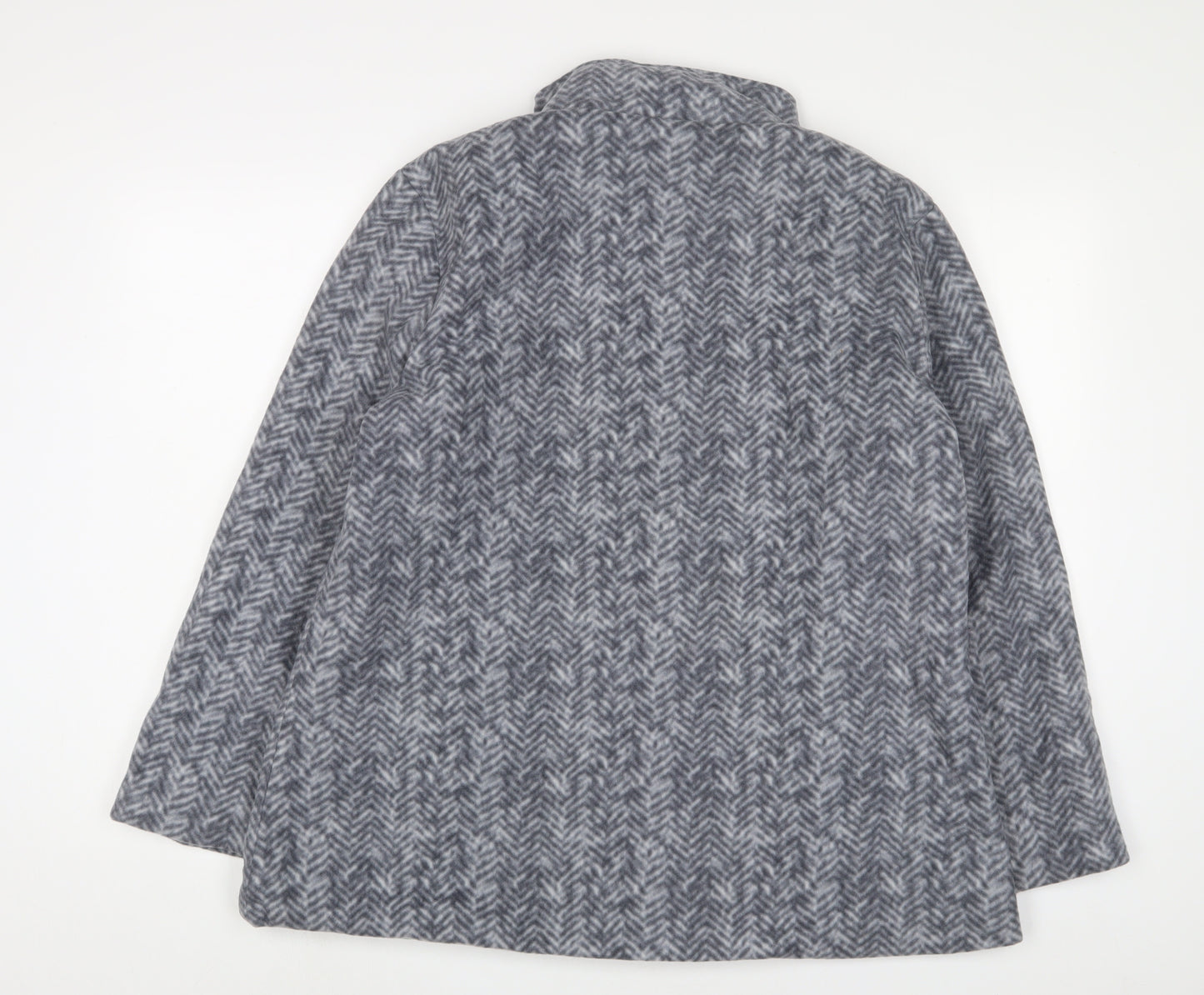 Anne De Lancay Womens Grey Geometric Jacket Size M Button