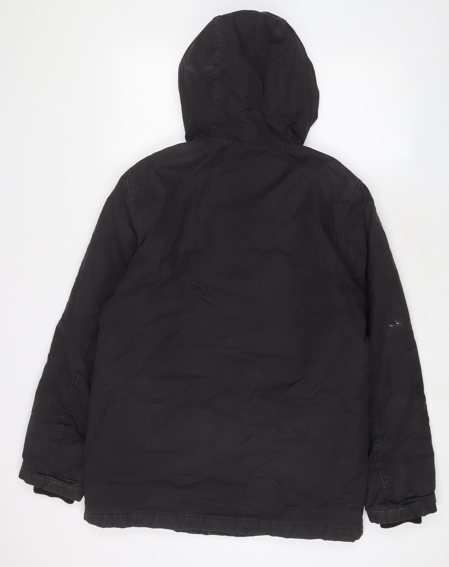 H&M Mens Black Quilted Coat Size M Zip