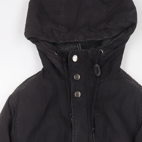 H&M Mens Black Quilted Coat Size M Zip