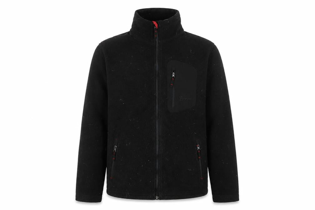 Front view of Hi Gear men’s black jacket, size S, zip