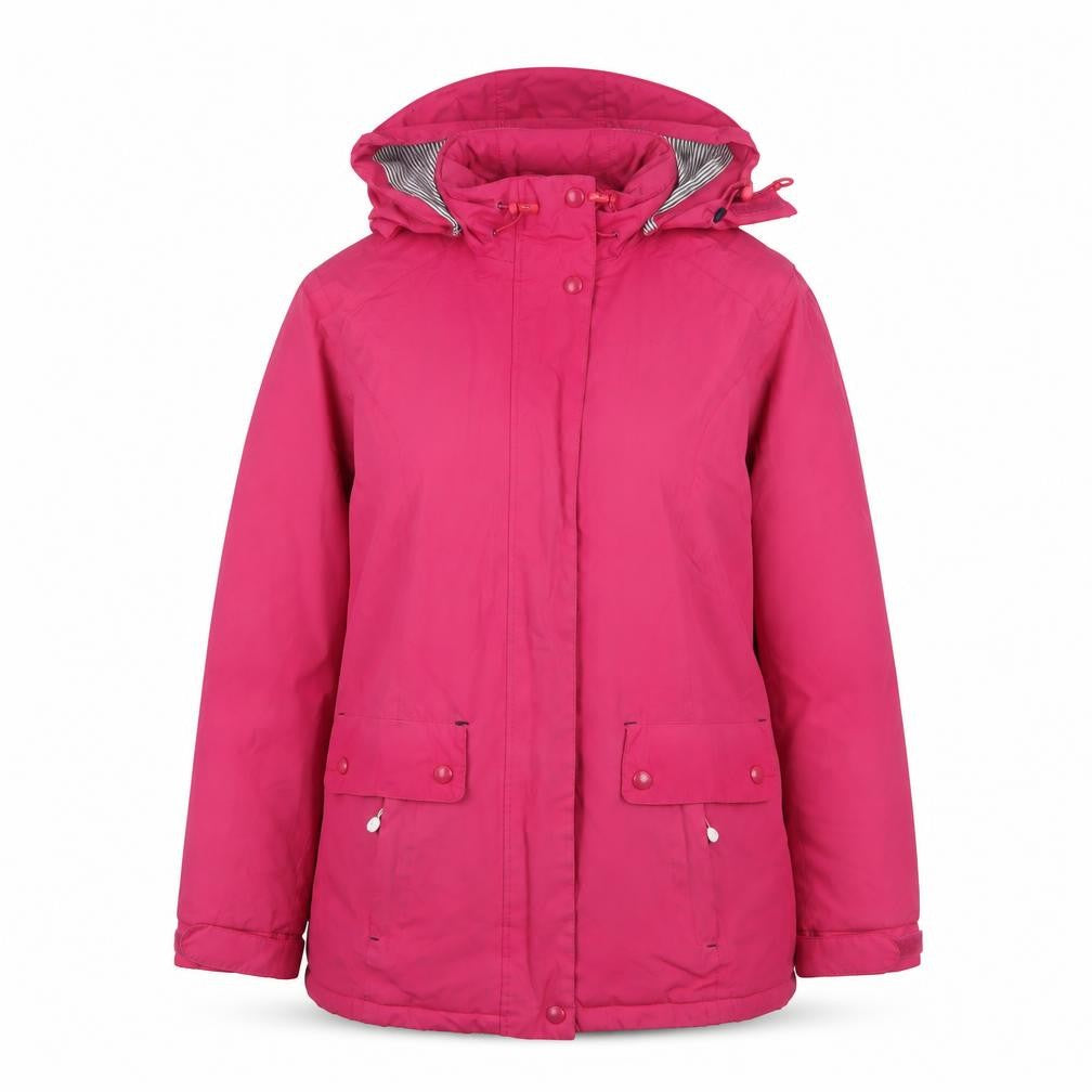 Front view of Artic Storm women’s pink jacket coat, size UK 12, zip