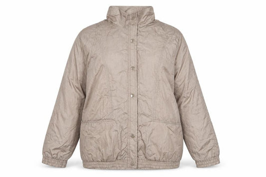 Front view of Tudor Court women’s beige jacket, size S, zip