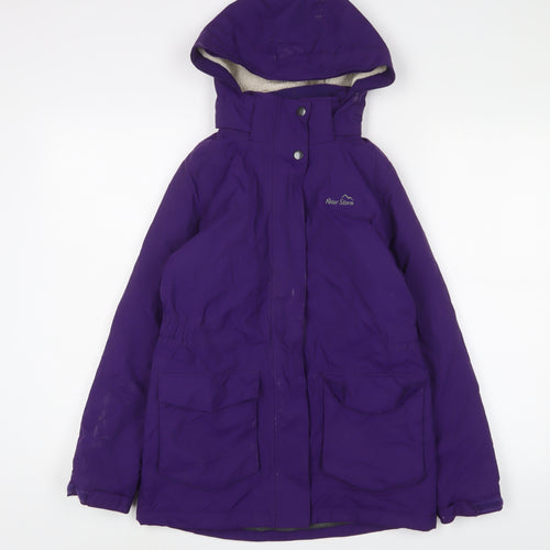 Peter Storm Girls Purple Basic Coat Coat Size 11-12 Years Zip