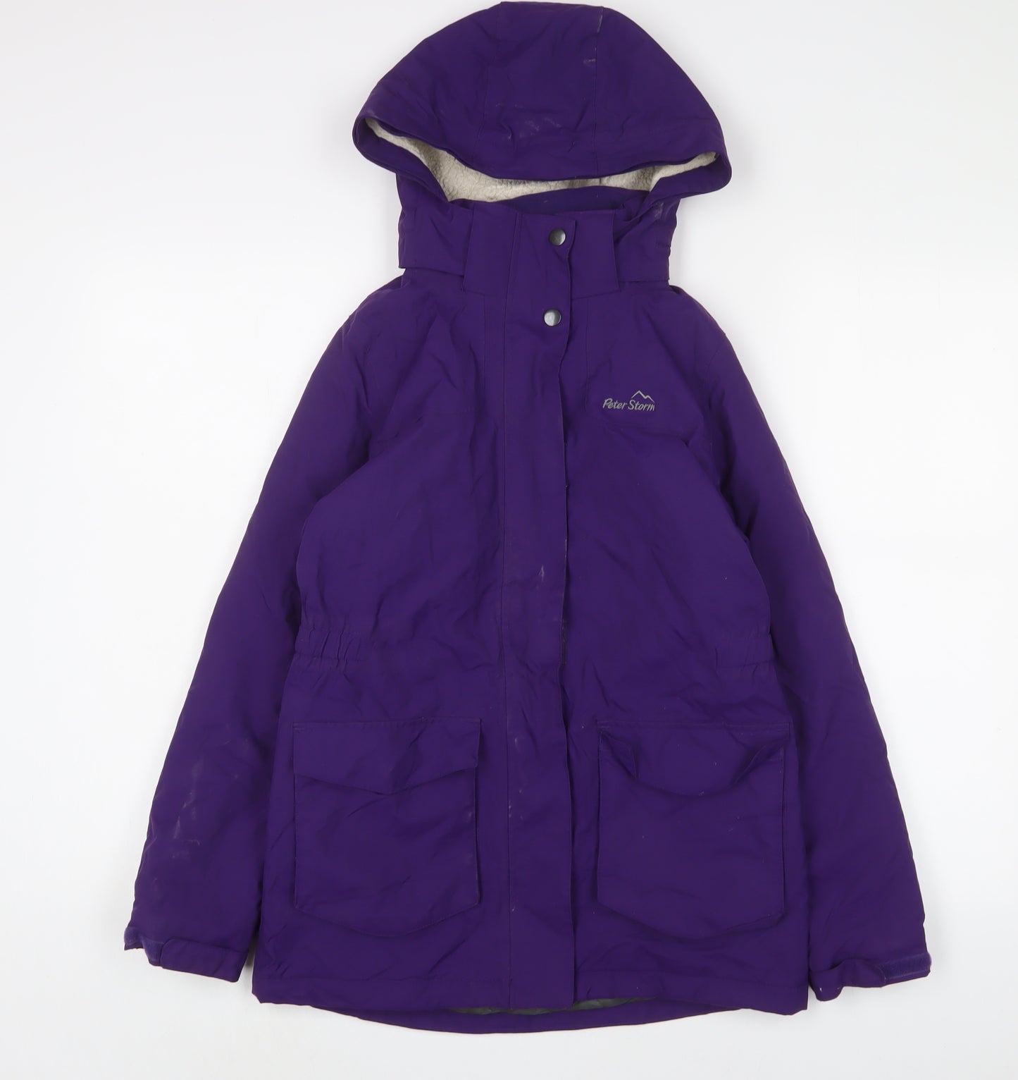 Peter Storm Girls Purple Basic Coat Coat Size 11-12 Years Zip