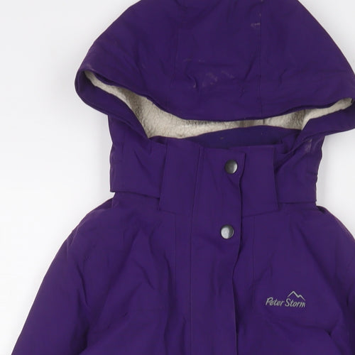 Peter Storm Girls Purple Basic Coat Coat Size 11-12 Years Zip