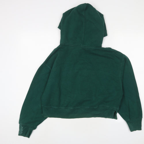 Zara Womens Green Cotton Pullover Hoodie Size S Pullover