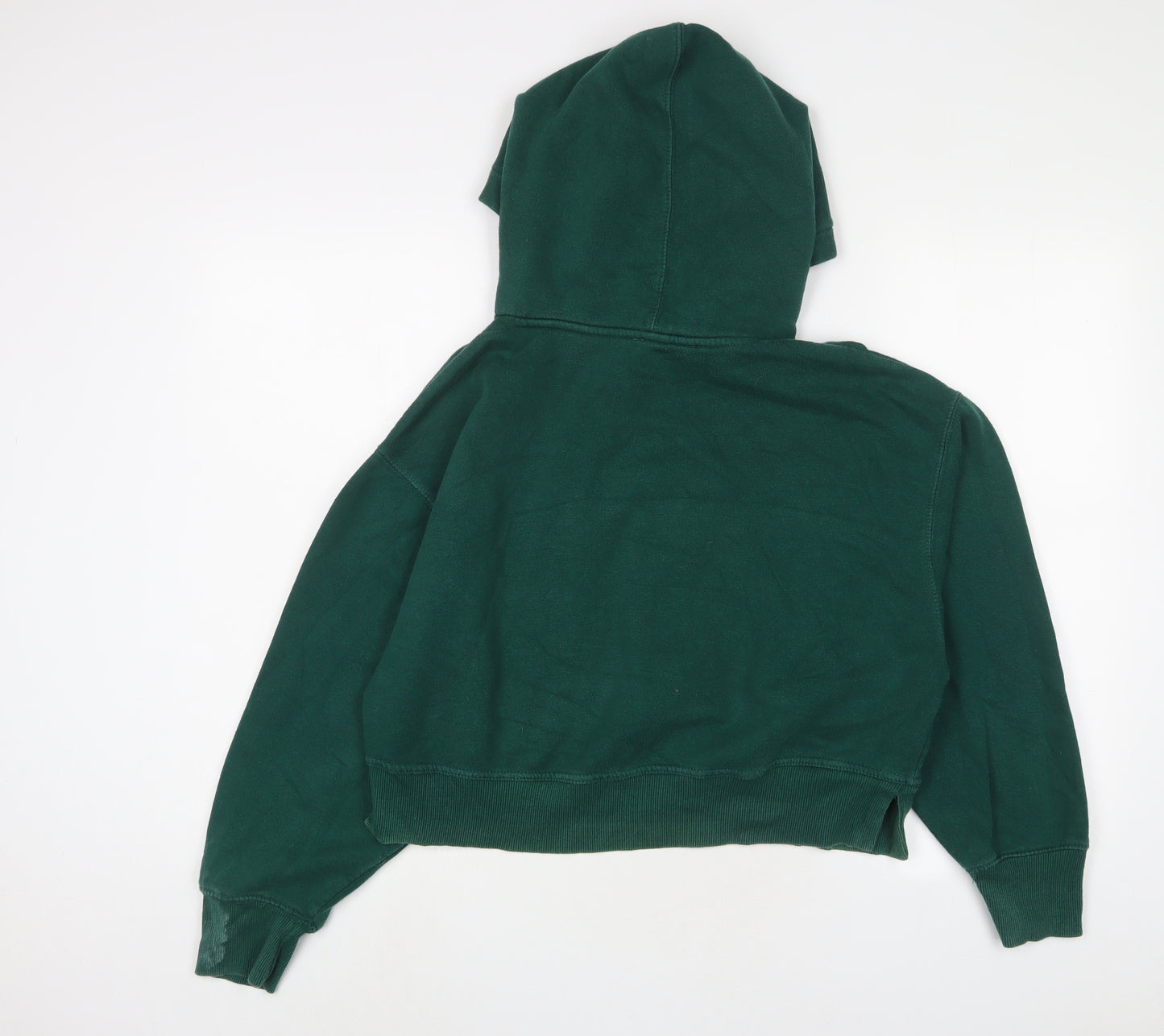 Zara Womens Green Cotton Pullover Hoodie Size S Pullover