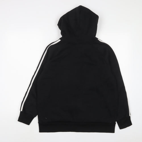 R&B Womens Black Cotton Full Zip Hoodie Size 16 Zip