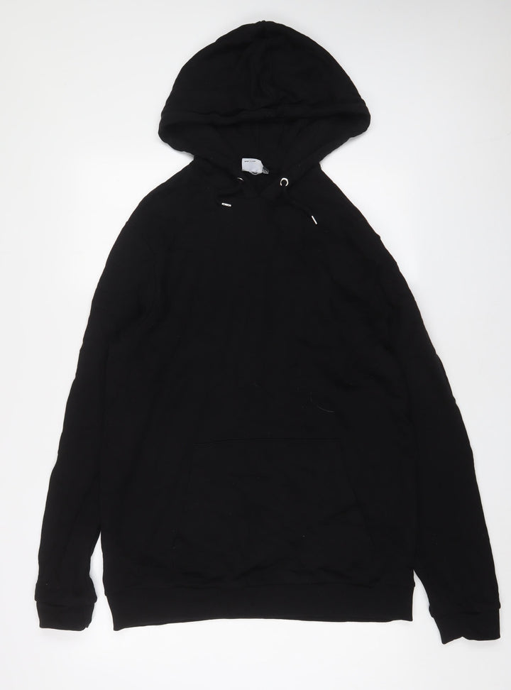 ASOS Mens Black Cotton Pullover Hoodie Size 2XL