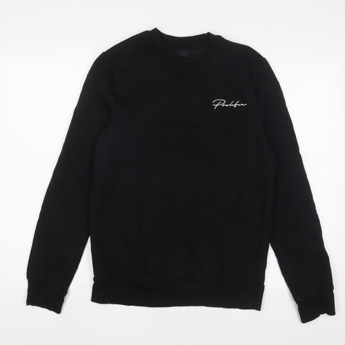 River Island Womens Black Cotton Pullover Sweatshirt Size S Pullover - Embroidered