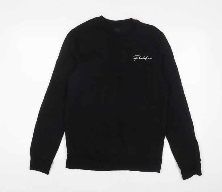 River Island Womens Black Cotton Pullover Sweatshirt Size S Pullover - Embroidered