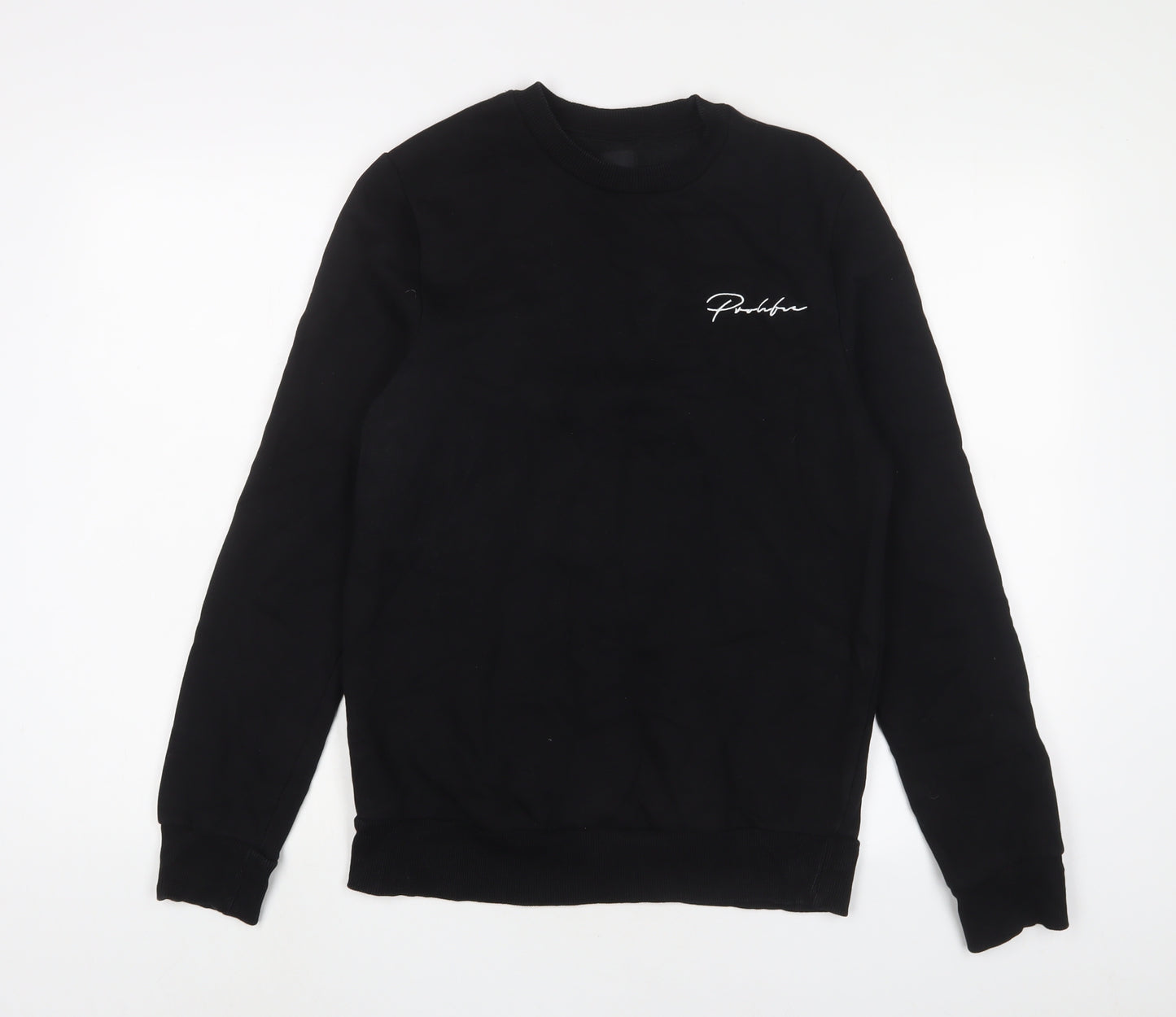 River Island Womens Black Cotton Pullover Sweatshirt Size S Pullover - Embroidered