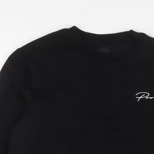 River Island Womens Black Cotton Pullover Sweatshirt Size S Pullover - Embroidered