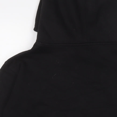 PRETTYLITTLETHING Womens Black Cotton Pullover Hoodie Size S Pullover - Logo