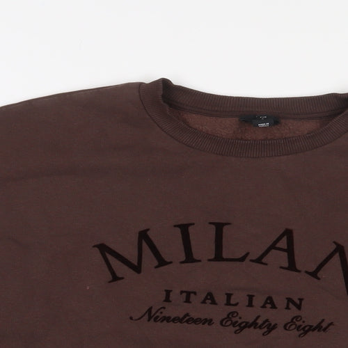 River Island Womens Brown Cotton Pullover Sweatshirt Size S Pullover - Milan