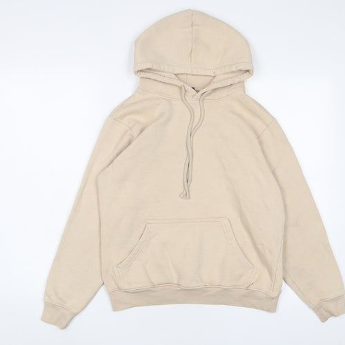 PRETTYLITTLETHING Womens Beige Cotton Pullover Hoodie Size S Pullover