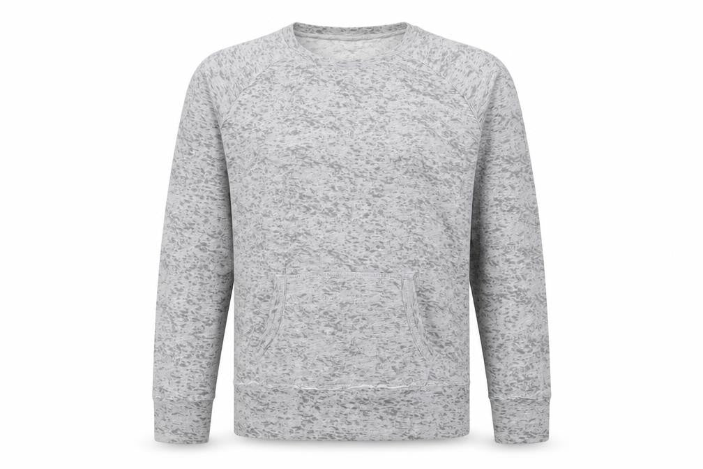 Front view of Camp David men’s grey cotton pullover sweatshirt, size L