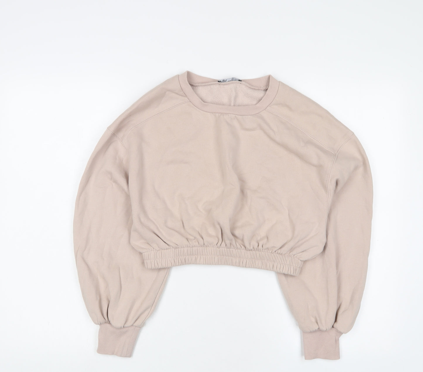 Zara Womens Pink Cotton Pullover Sweatshirt Size M Pullover