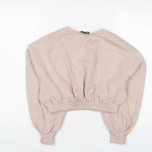 Zara Womens Pink Cotton Pullover Sweatshirt Size M Pullover