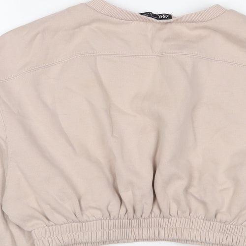 Zara Womens Pink Cotton Pullover Sweatshirt Size M Pullover