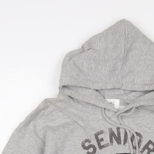 Jostens Mens Grey Cotton Pullover Hoodie Size S - Embroidered