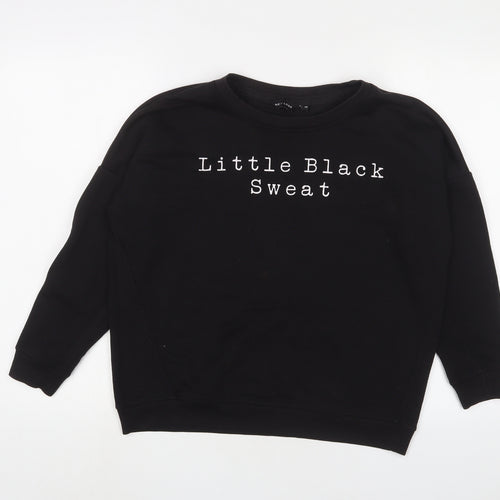 New Look Womens Black Cotton Pullover Sweatshirt Size S Pullover - Little black sweat