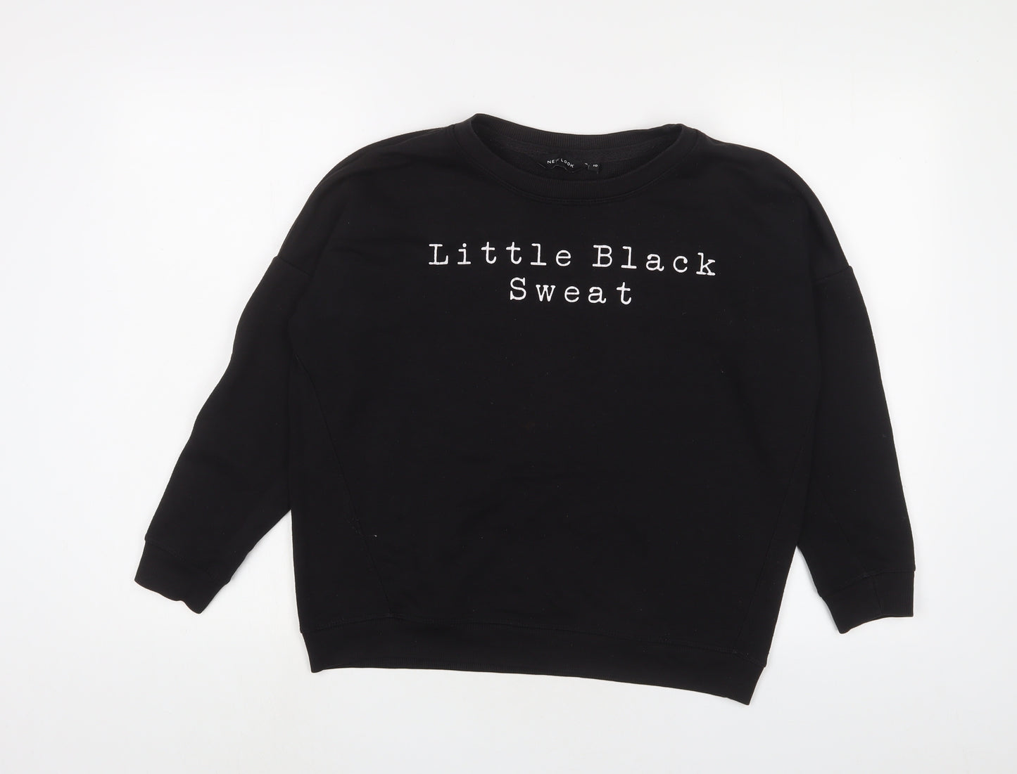 New Look Womens Black Cotton Pullover Sweatshirt Size S Pullover - Little black sweat