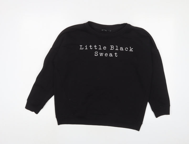 New Look Womens Black Cotton Pullover Sweatshirt Size S Pullover - Little black sweat