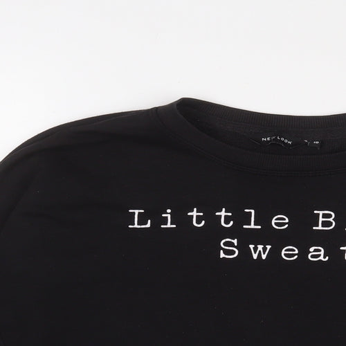 New Look Womens Black Cotton Pullover Sweatshirt Size S Pullover - Little black sweat