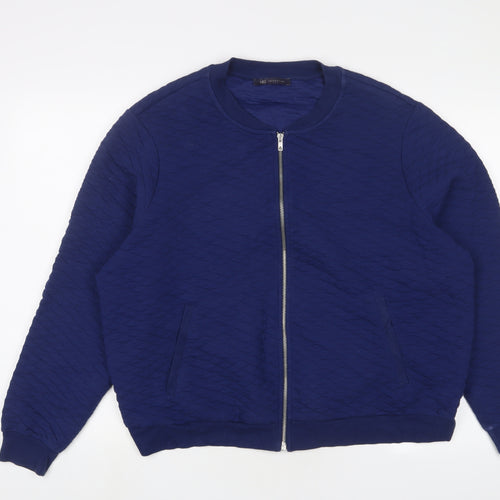 Marks and Spencer Womens Blue Quilted Jacket Size 20 Zip