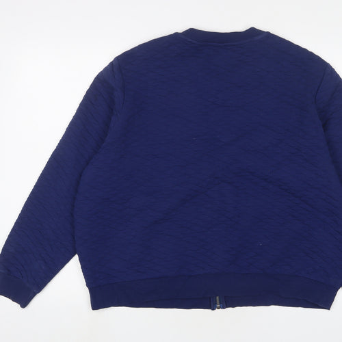 Marks and Spencer Womens Blue Quilted Jacket Size 20 Zip