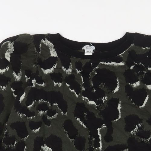 River Island Womens Green Camouflage Cotton Pullover Sweatshirt Size XS Pullover