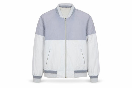 Front view of C&A men’s blue jacket, size S, zip