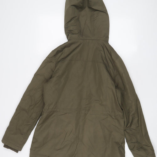 Miss Selfridge Womens Green Parka Coat Size 12 Zip