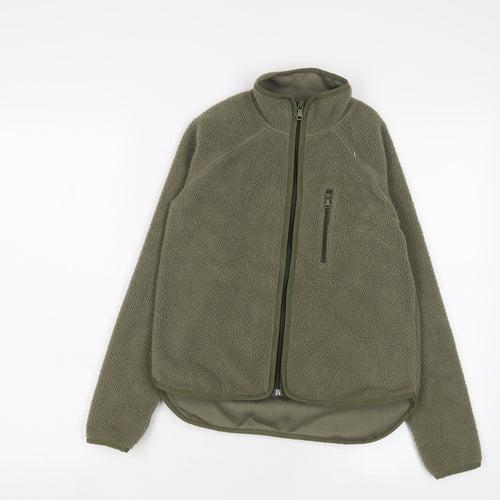 H&M Boys Green Jacket Size 8-9 Years Zip - 8-10 Years