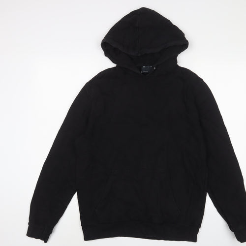 ASOS Mens Black Cotton Pullover Hoodie Size L