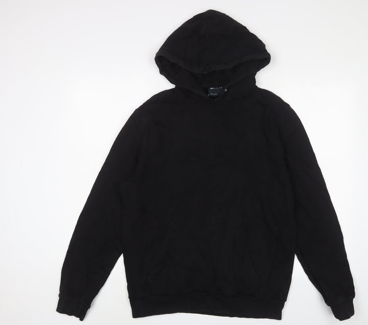 ASOS Mens Black Cotton Pullover Hoodie Size L