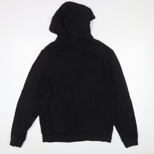 ASOS Mens Black Cotton Pullover Hoodie Size L