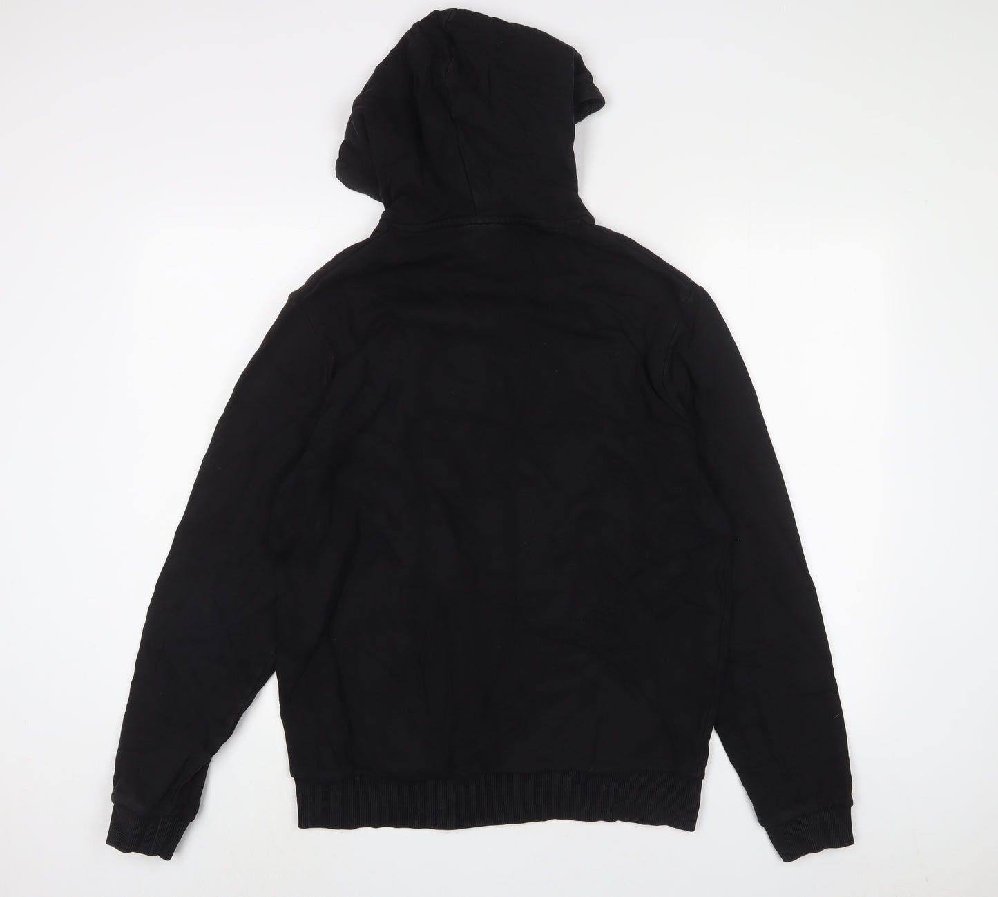 ASOS Mens Black Cotton Pullover Hoodie Size L