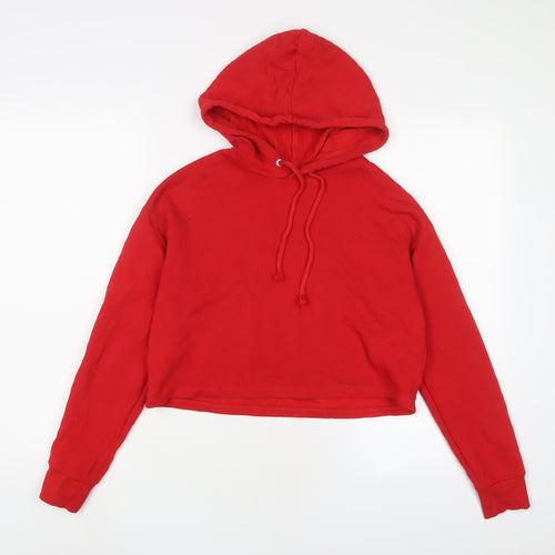 H&M Womens Red Cotton Pullover Hoodie Size XS Pullover