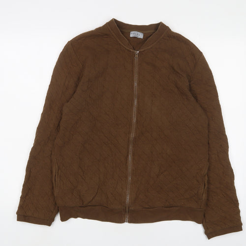 Zara Womens Brown Cotton Full Zip Sweatshirt Size L Zip