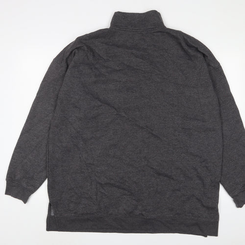 Boohoo Womens Grey Cotton Pullover Sweatshirt Size 16 Zip - Chicago