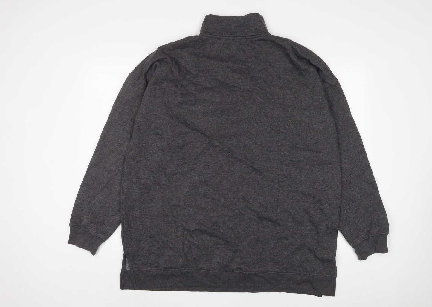Boohoo Womens Grey Cotton Pullover Sweatshirt Size 16 Zip - Chicago