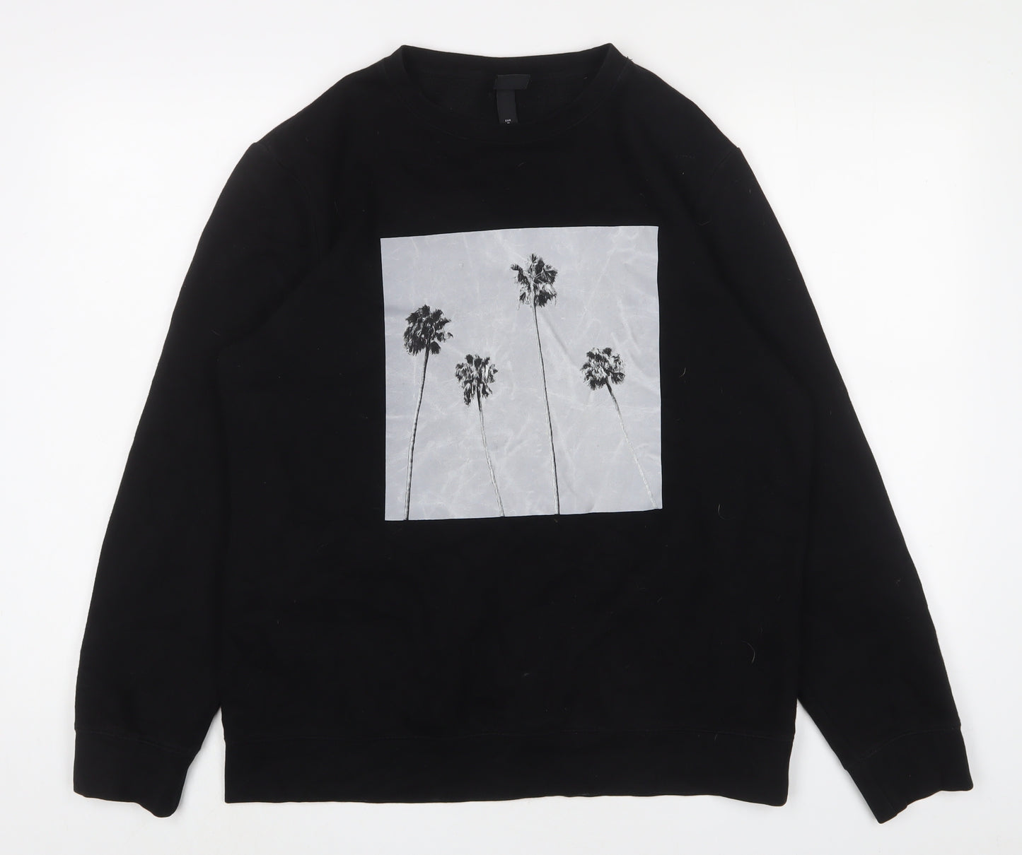 H&M Mens Black Cotton Pullover Sweatshirt Size M