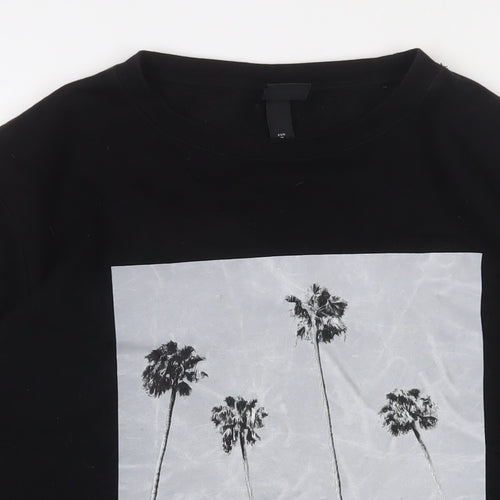 H&M Mens Black Cotton Pullover Sweatshirt Size M