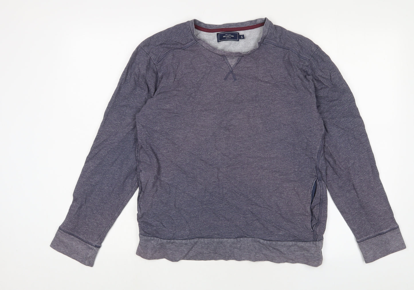 John Lewis Mens Blue Cotton Pullover Sweatshirt Size S