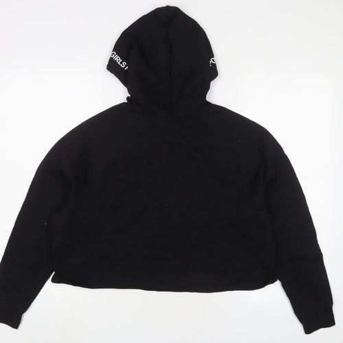 H&M Womens Black Cotton Pullover Hoodie Size L Pullover