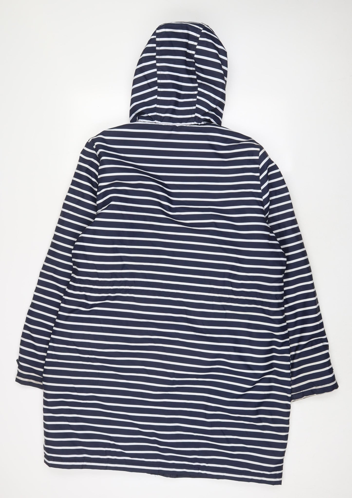 Harvey & Jones Womens Blue Striped Jacket Coat Size L Zip