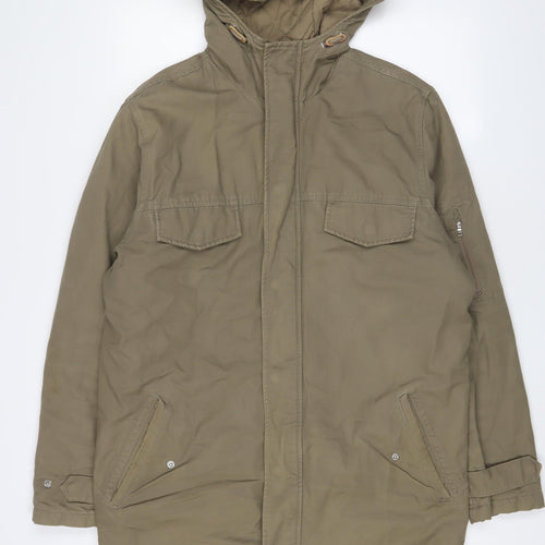 Linea Mens Green Jacket Coat Size S Zip